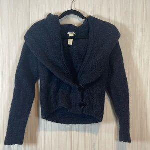 WHITE + WARREN APLACA BLEND SHAWL CARDIGAN SMALL NAVY